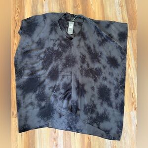 Eileen Fisher Black and Gray 100% silk tunic